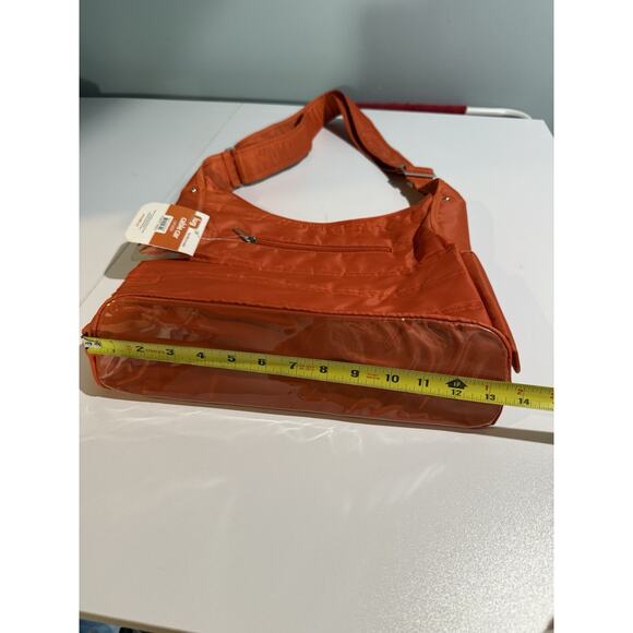LUG CABLE CAR Purse Sunset Orange Quilted Crossbody Bag Purse Messenger RFID NEW - Picture 10 of 11